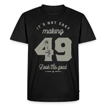49 Years Old Birthday Gift - Men's Premium Organic T-Shirt - black - Front - Nico (187cm)