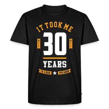 30 Years Old Birthday Gift - Men's Premium Organic T-Shirt - black - Front - Nico (187cm)
