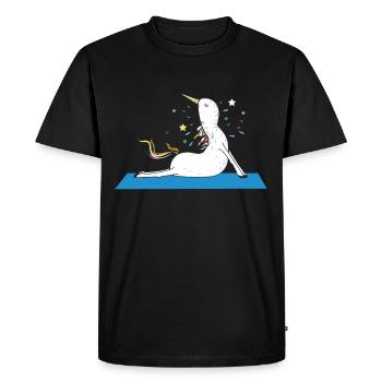 Chemise de licorne Mythical Creature Yoga Magic Gift - T-shirt Premium bio Homme - noir - Devant - Nico (187cm)
