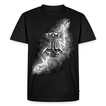 Thors Hammer - Männer Premium Bio T-Shirt - Schwarz - Vorne - Nico (187cm)
