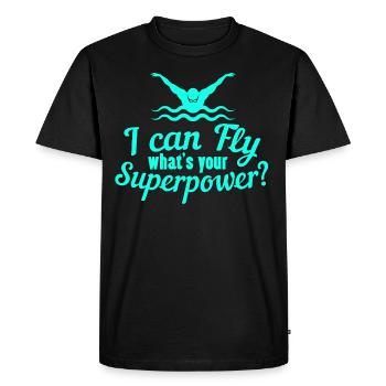 Swimming- Shirt Swimming Pool Pool Water Gift - Men's Premium Organic T-Shirt - black - Front - Nico (187cm)