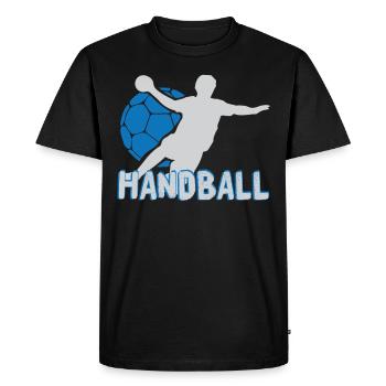 Handball handball player jump shot gift - Men's Premium Organic T-Shirt - black - Front - Nico (187cm)
