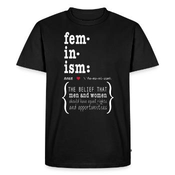 Cadeau féministe féminisme - T-shirt Premium bio Homme - noir - Devant - Nico (187cm)