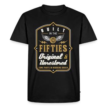 Construit dans les années cinquante Pièces d’origine non-nettoyées - T-shirt Premium bio Homme - noir - Devant - Nico (187cm)