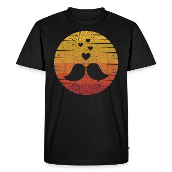 Oiseau amant oiseaux oiseaux amant cadeau vintage - T-shirt Premium bio Homme - noir - Devant - Nico (187cm)