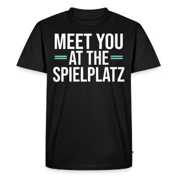 Rendez-vous au terrain de jeux - T-shirt Premium bio Homme - noir - Devant - Nico (187cm)