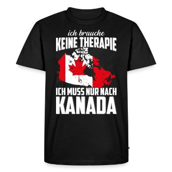 Canada flag no therapy saying gift - Men's Premium Organic T-Shirt - black - Front - Nico (187cm)