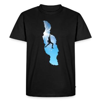 Carmine climbing design for rock climbing fans - Men's Premium Organic T-Shirt - black - Front - Nico (187cm)