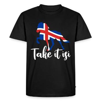 Take it Isi Islandpferd Icelandic cheval fille - T-shirt Premium bio Homme - noir - Devant - Nico (187cm)