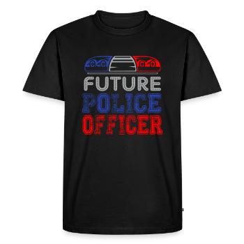 Futur officier de police - policiers policiers - T-shirt Premium bio Homme - noir - Devant - Nico (187cm)