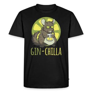 Ginchilla long drink funny design rodent. - Men's Premium Organic T-Shirt - black - Front - Nico (187cm)
