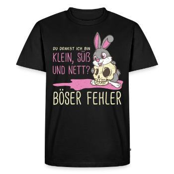 Lustige Hasen Geschenk kleine böse süße Hasen - Männer Premium Bio T-Shirt - Schwarz - Vorne - Nico (187cm)