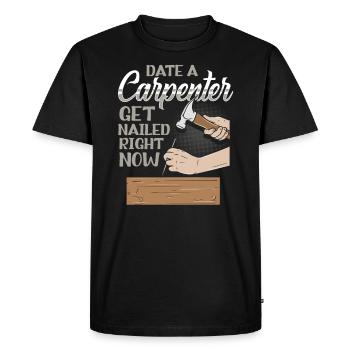 Idée cadeau charpentier et menuisier Charpentier - T-shirt Premium bio Homme - noir - Devant - Nico (187cm)
