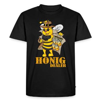 Abeille miel revendeur apiculteur rucher abeille - T-shirt Premium bio Homme - noir - Devant - Nico (187cm)