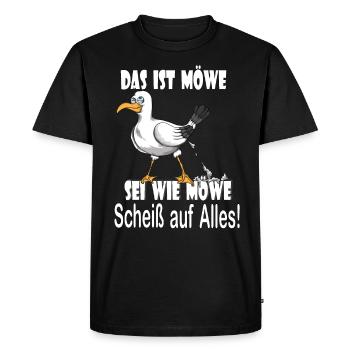 Norddeutsch Das ist Möwe sei Möwe Scheiß auf alles - Männer Premium Bio T-Shirt - Schwarz - Vorne - Nico (187cm)