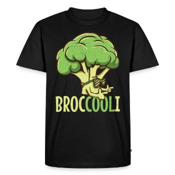Vegan Cool Broccoli Broc cool i avec lunettes de soleil - T-shirt Premium bio Homme - noir - Devant - Nico (187cm)