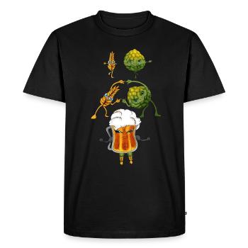Craft houblon blé comme une danse fusion de bière - T-shirt Premium bio Homme - noir - Devant - Nico (187cm)