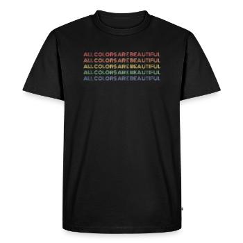 Toutes les couleurs sont belles - contre le racisme - T-shirt Premium bio Homme - noir - Devant - Nico (187cm)