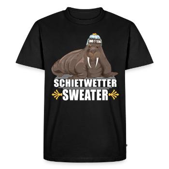 Walrus lighthouse North German Schietwetter - Men's Premium Organic T-Shirt - black - Front - Nico (187cm)