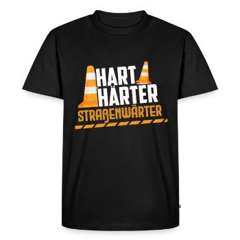 Bau Arbeiter Hart Härter Straßenwärter Straßenbau - Männer Premium Bio T-Shirt - Schwarz - Vorne - Nico (187cm)