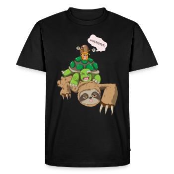 Sloth Turtles Snails Motif Animal Love - Men's Premium Organic T-Shirt - black - Front - Nico (187cm)