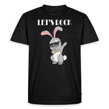 Dabbing Osterhase Ostern Let’s Rock Lapin Danse - T-shirt Premium bio Homme - noir - Devant - Nico (187cm)