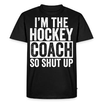 Drôle de cadeau pour entraîneur de coach de hockey - T-shirt Premium bio Homme - noir - Devant - Nico (187cm)