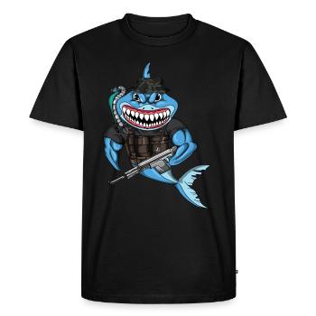 Nageur de combat nageur plongeur Soldat Seals - T-shirt Premium bio Homme - noir - Devant - Nico (187cm)