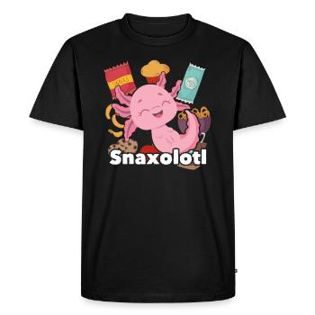 Snacks Snaxolotl Axolotl - Men's Premium Organic T-Shirt - black - Front - Nico (187cm)