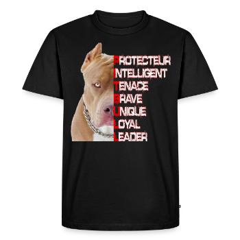 PITBULL - T-shirt Premium bio Homme - noir - Devant - Nico (187cm)