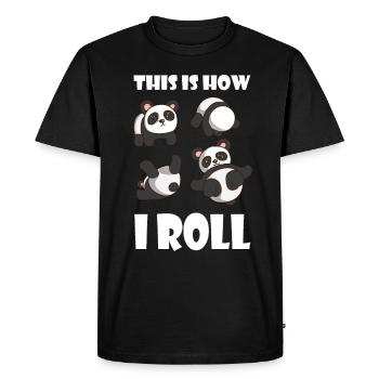 This is How i Roll Panda Panda Ours Fitness Animaux - T-shirt Premium bio Homme - noir - Devant - Nico (187cm)