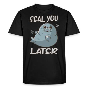 Seal you later seal seal marine animal welfare - Men's Premium Organic T-Shirt - black - Front - Nico (187cm)