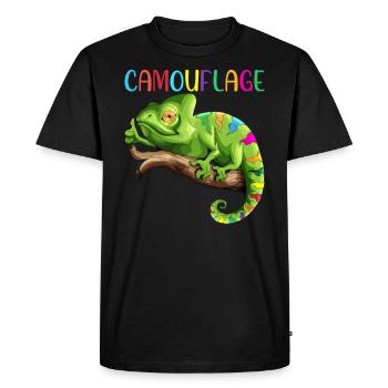 Chameleon Reptiles Iguana Lizard Camouflage - Men's Premium Organic T-Shirt - black - Front - Nico (187cm)