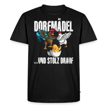 Fille de village et fière de l’agriculteur poules agriculteurs - T-shirt Premium bio Homme - noir - Devant - Nico (187cm)