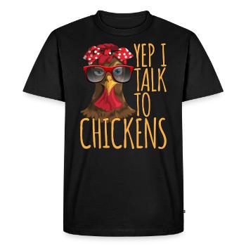 Oui, je parle à poulets agriculteurs ferme poulet - T-shirt Premium bio Homme - noir - Devant - Nico (187cm)