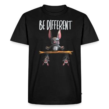 Be a different saying fan with cool bats - Men's Premium Organic T-Shirt - black - Front - Nico (187cm)