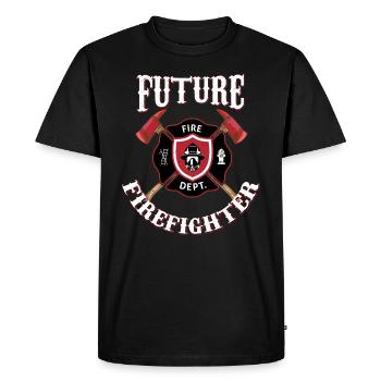 Future Firefighter pompiers incendie incendie - T-shirt Premium bio Homme - noir - Devant - Nico (187cm)