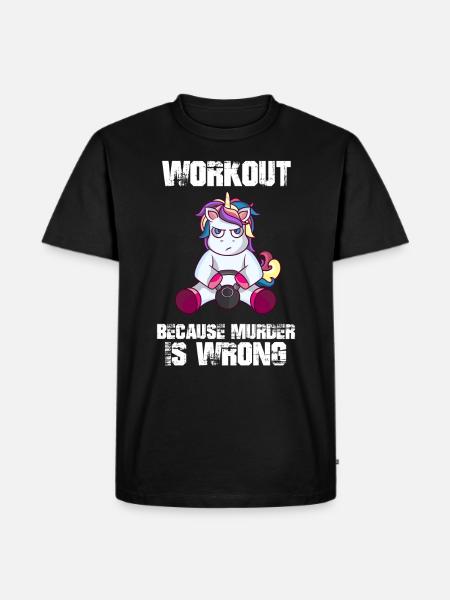 Training Workout Einhorn Laune lustiger Spruch - Herre Premium økologisk T-shirt - sort