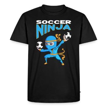 The Soccer Ninja for Kids Birthday Party - Men's Premium Organic T-Shirt - black - Front - Nico (187cm)