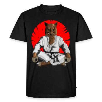 Bad wolf en tenue de combat de karaté pour votre entraînement - T-shirt Premium bio Homme - noir - Devant - Nico (187cm)