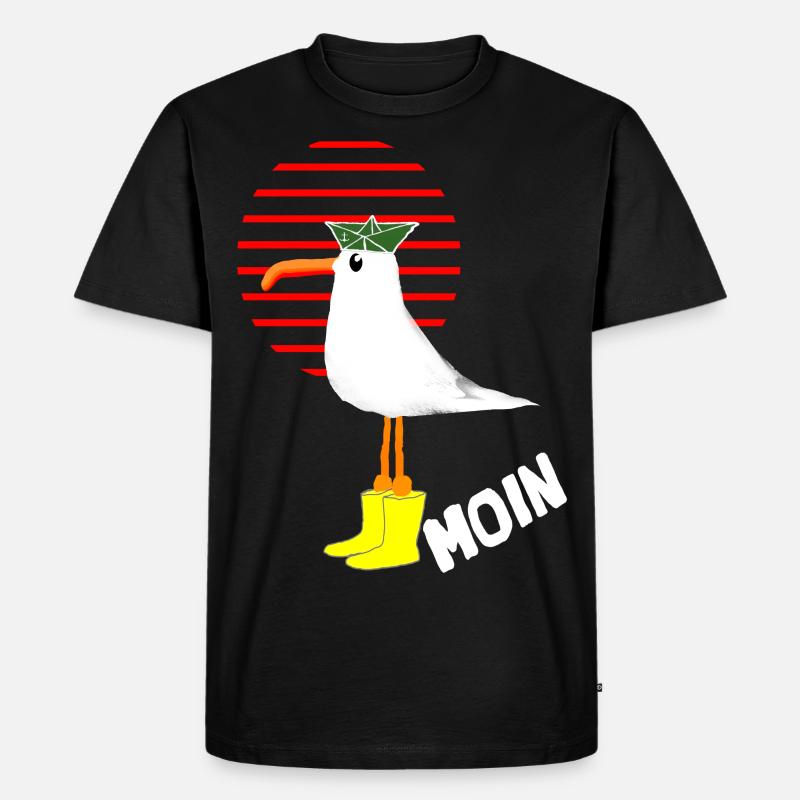 MOIN Moewe - Männer Premium Bio T-Shirt - Schwarz