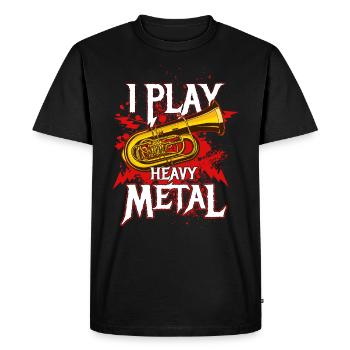 Je joue Je joue Heavy Metal Fans Orchestra Band - T-shirt Premium bio Homme - noir - Devant - Nico (187cm)