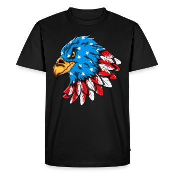 USA American Bald Eagle US Flag - Men's Premium Organic T-Shirt - black - Front - Nico (187cm)