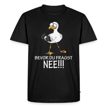 Norden Küste Möwe Spruch Faullenzer Ostsee Nordsee - Männer Premium Bio T-Shirt - Schwarz - Vorne - Nico (187cm)