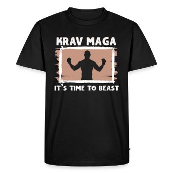 Krav Maga Arts Martiaux Krav Maga Entraîneur Krav Maga - T-shirt Premium bio Homme - noir - Devant - Nico (187cm)
