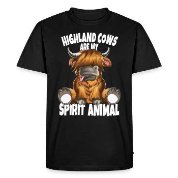 Highland Cows are my Spirit Animal Scottish Cow - Men's Premium Organic T-Shirt - black - Front - Nico (187cm)