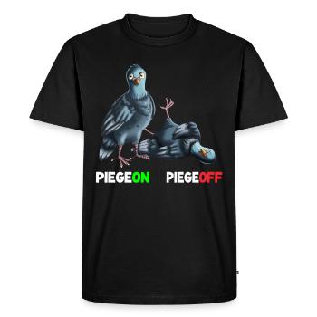 Piegeon Piegeoff Pigeon Voyageur Pigeons de ville - T-shirt Premium bio Homme - noir - Devant - Nico (187cm)