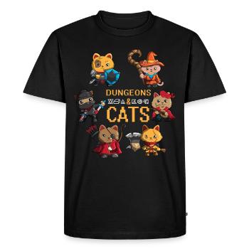 RPG Fans Donjons et Chats JEU DE RÔLE Chat - T-shirt Premium bio Homme - noir - Devant - Nico (187cm)