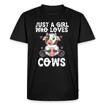 Propriétaire d’une ferme de vaches laitières Amoureux des vaches - T-shirt Premium bio Homme - noir - Devant - Nico (187cm)