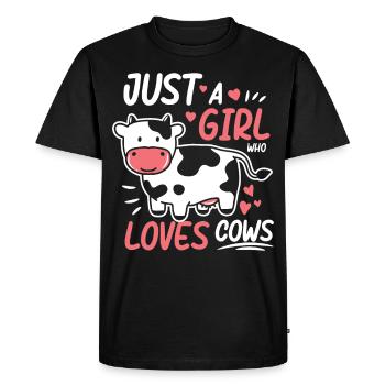 Amoureux des vaches veau agriculteur - T-shirt Premium bio Homme - noir - Devant - Nico (187cm)